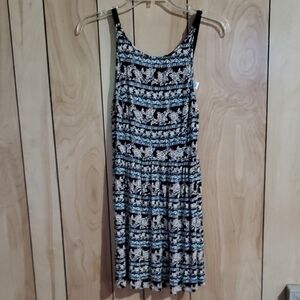 Forever 21 Black and Cream Patterned Top